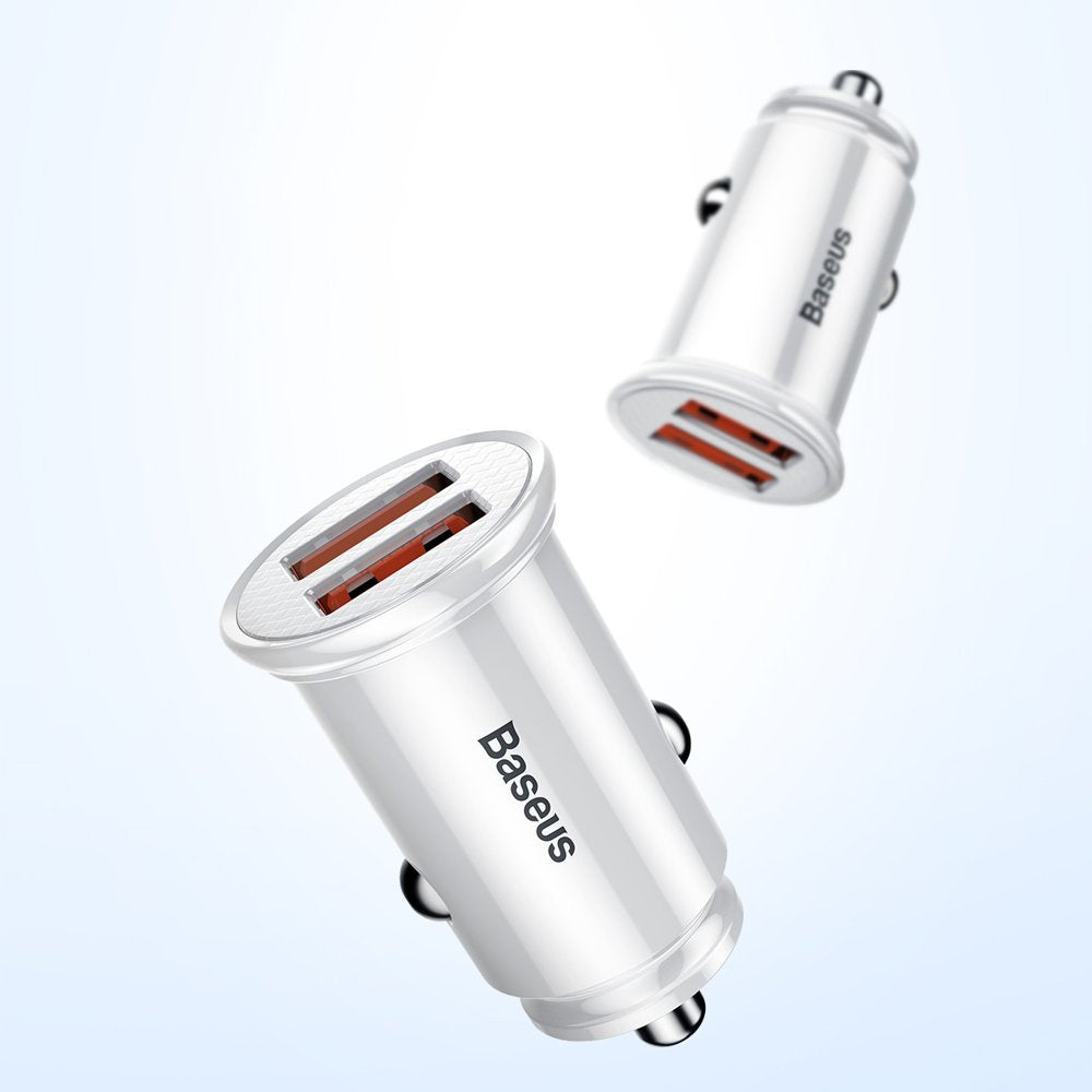 Baseus Circular Ładowarka samochodowa 2x USB QC3.0 SCP AFC 30W