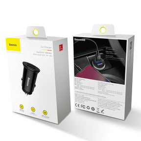 Baseus Circular Ładowarka samochodowa 2x USB QC3.0 SCP AFC 30W
