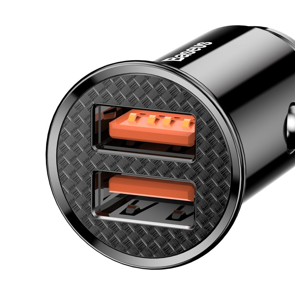 Baseus Circular Ładowarka samochodowa 2x USB QC3.0 SCP AFC 30W