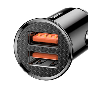 Baseus Circular Ładowarka samochodowa 2x USB QC3.0 SCP AFC 30W
