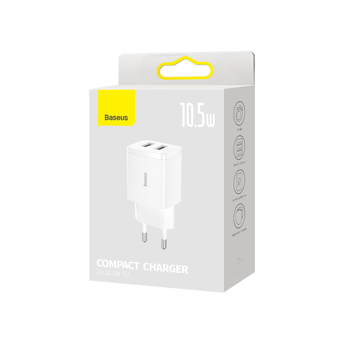 Baseus Compact Ładowarka sieciowa 2x USB-A 10.5W
