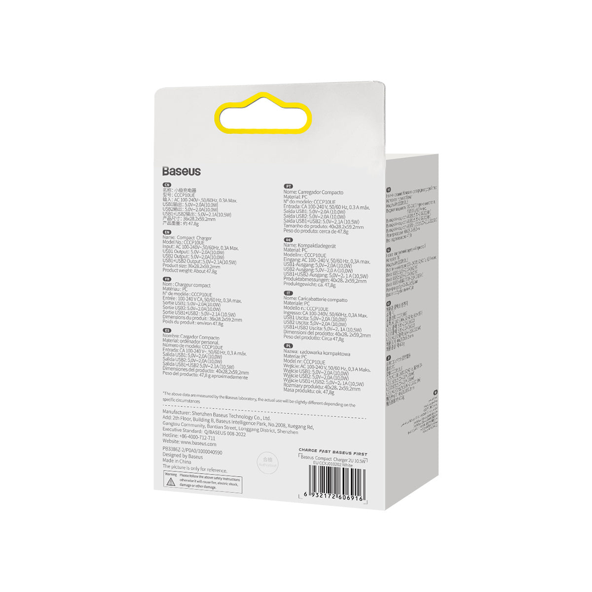 Baseus Compact Ładowarka sieciowa 2x USB-A 10.5W
