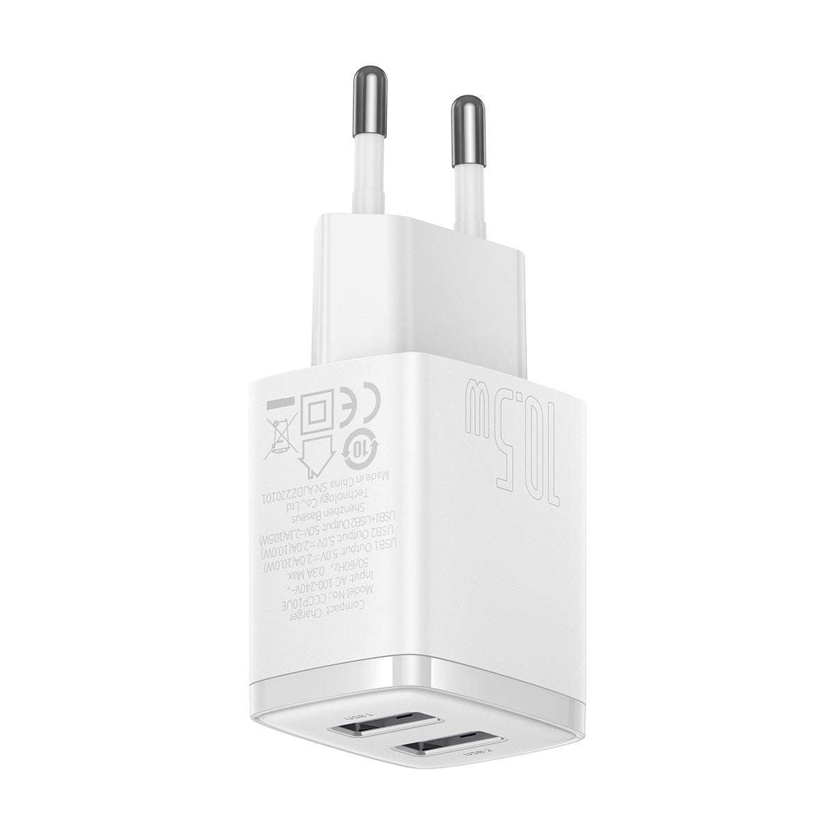 Baseus Compact Ładowarka sieciowa 2x USB-A 10.5W