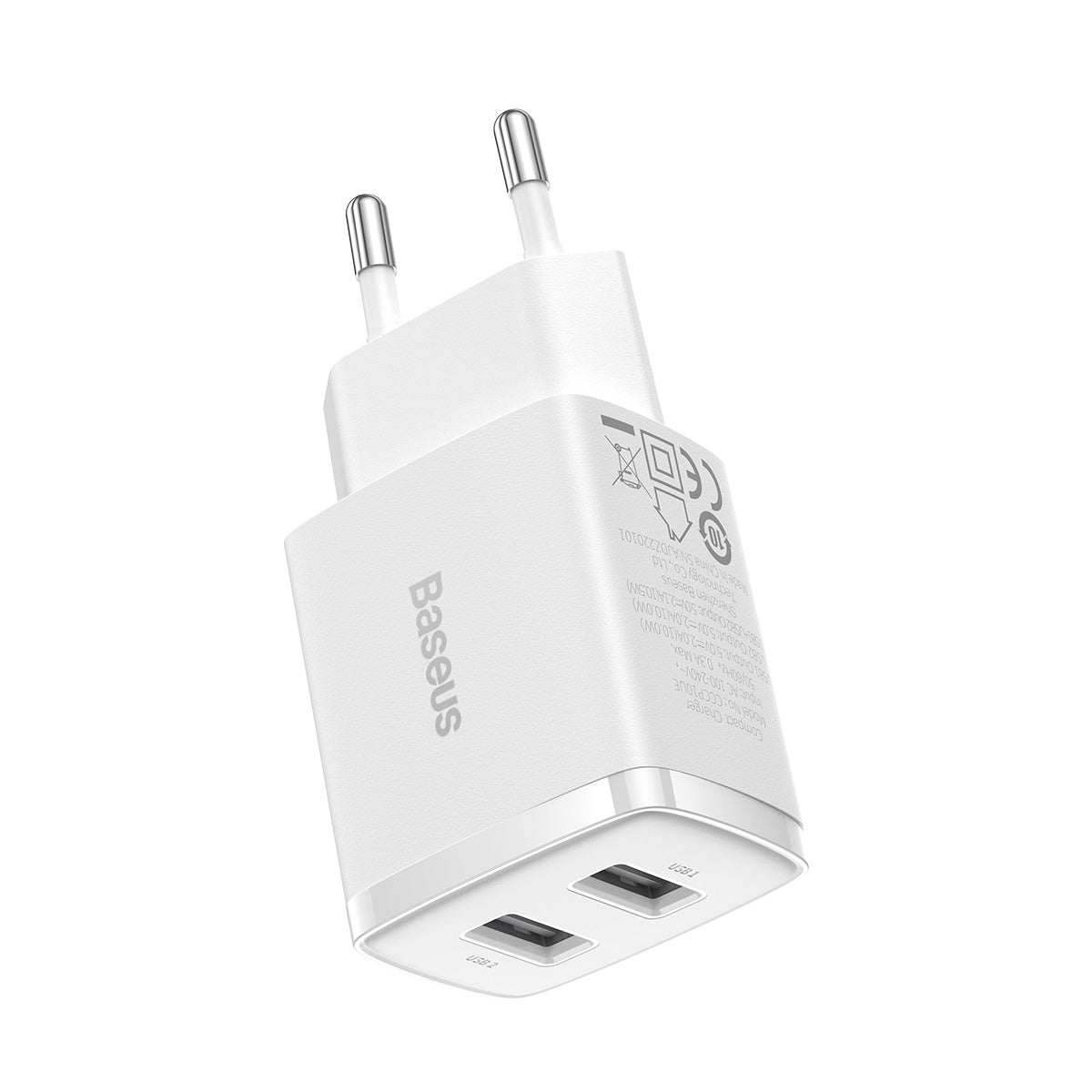 Baseus Compact Ładowarka sieciowa 2x USB-A 10.5W