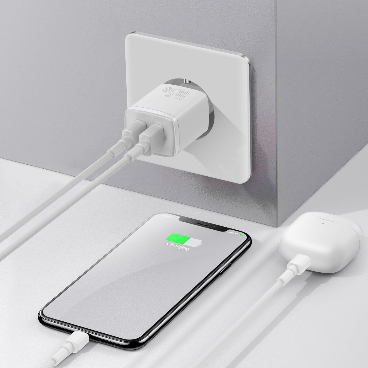 Baseus Compact Ładowarka sieciowa 2x USB-A 10.5W