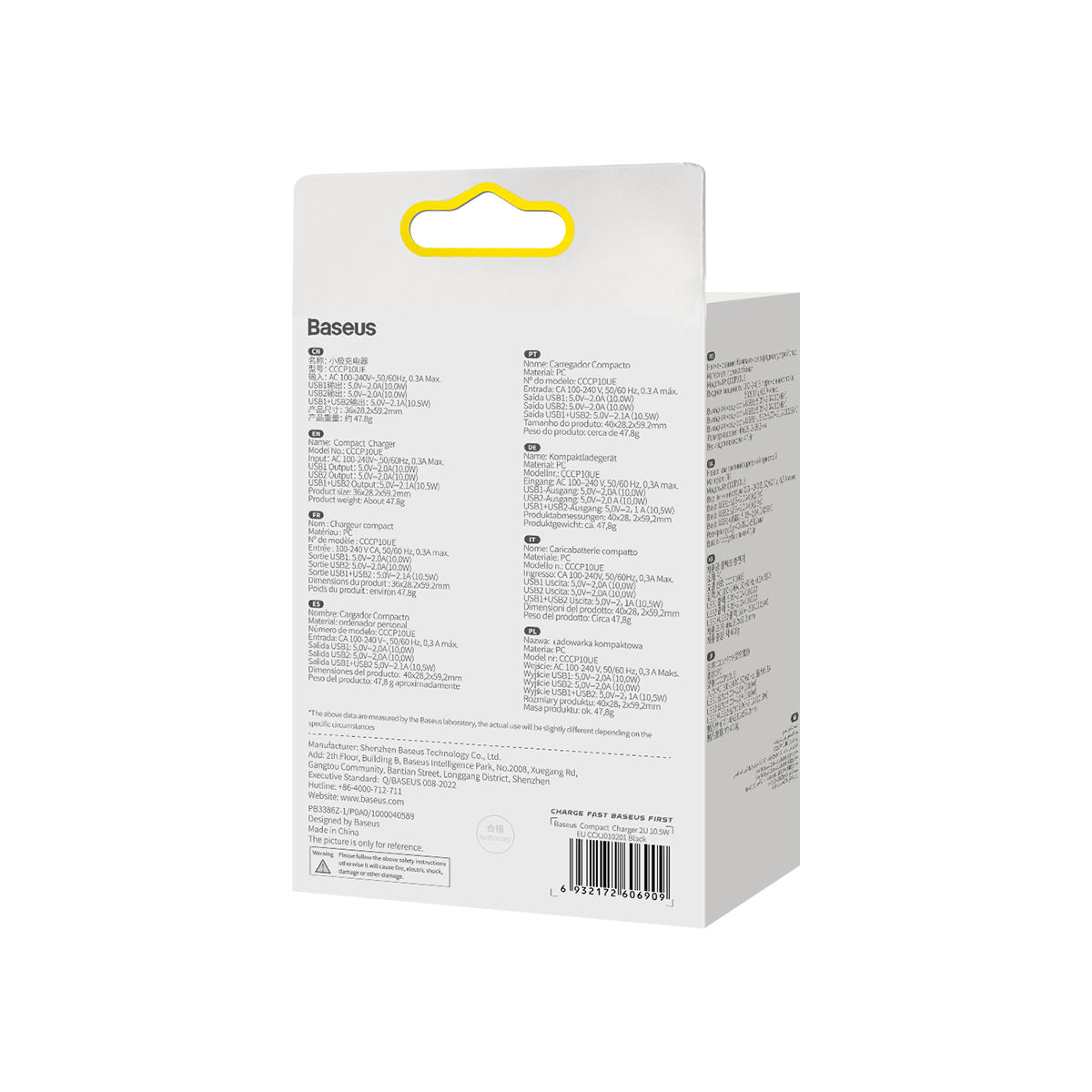 Baseus Compact Ładowarka sieciowa 2x USB 10.5W