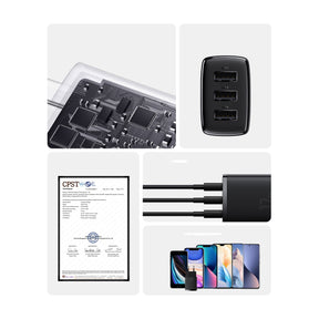 Baseus Compact ładowarka sieciowa 3x USB 17W