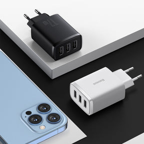 Baseus Compact ładowarka sieciowa 3x USB 17W