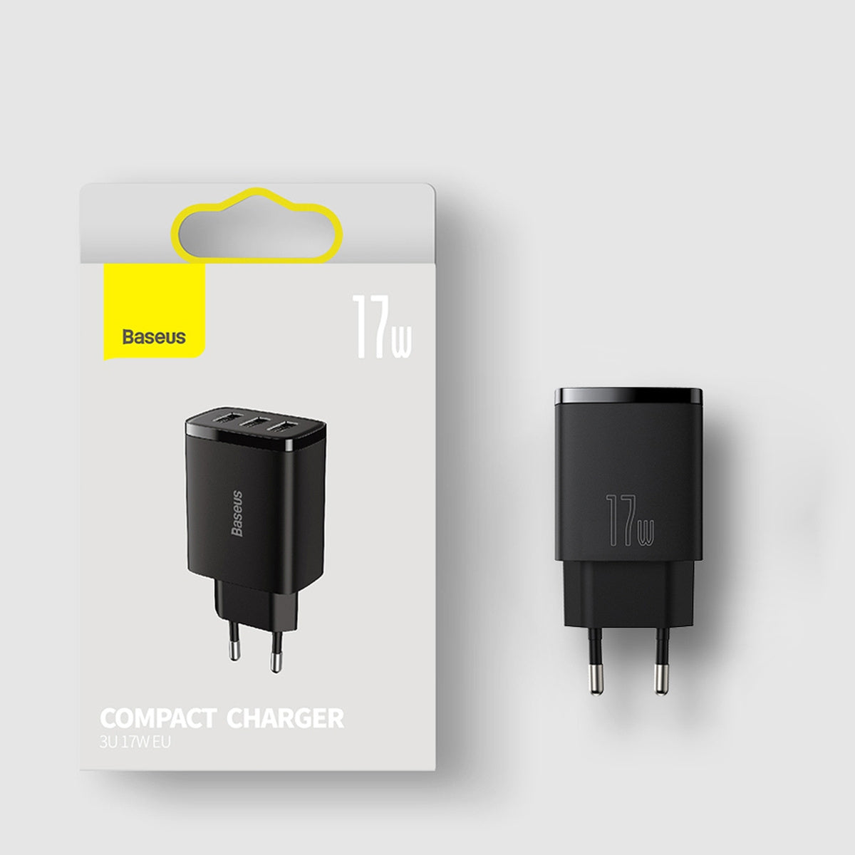 Baseus Compact ładowarka sieciowa 3x USB 17W
