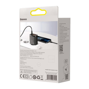 Baseus Compact Szybka ładowarka sieciowa 3-portowa 30W (USB-C + 2x USB-A)