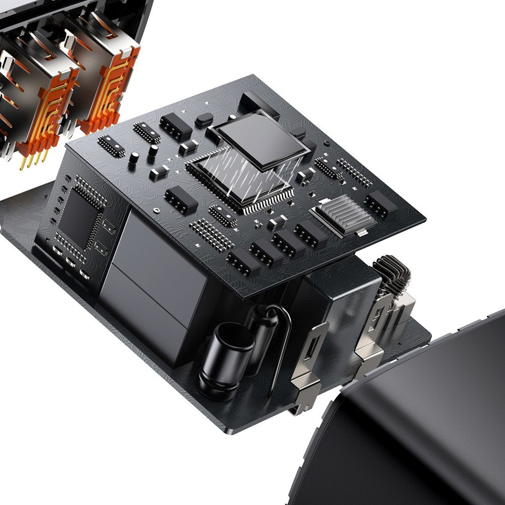 Baseus Compact Szybka ładowarka sieciowa 3-portowa 30W (USB-C + 2x USB-A)