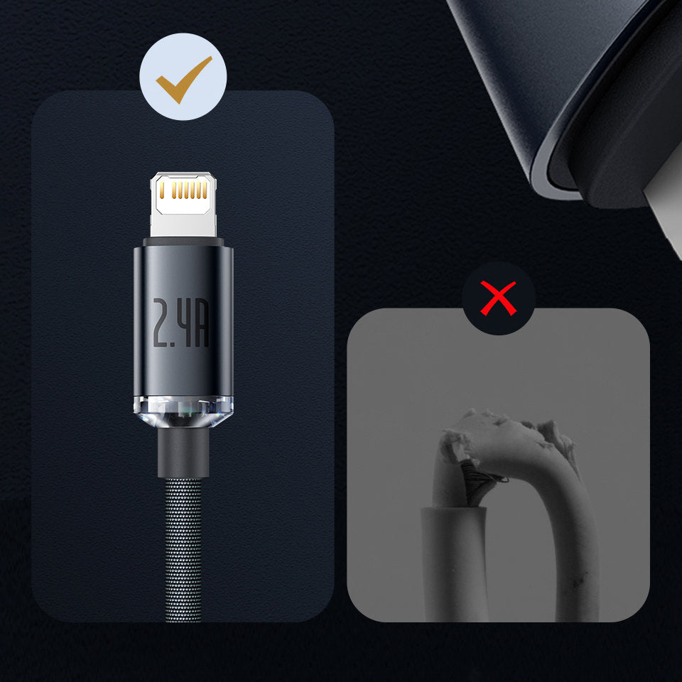 Baseus Crystal Shine Series kabel USB-A – Lightning 2,4A 1,2m
