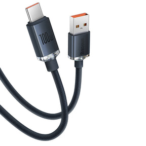 Baseus Crystal Shine Series Kabel USB-A – USB-C 100W 1,2m