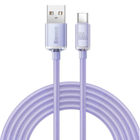 Baseus Crystal Shine Series kabel USB-A – USB-C do szybkiego ładowania i transferu danych 100W 2m