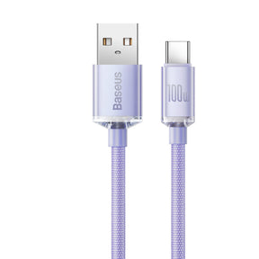 Baseus Crystal Shine Series kabel USB-A – USB-C do szybkiego ładowania i transferu danych 100W 2m