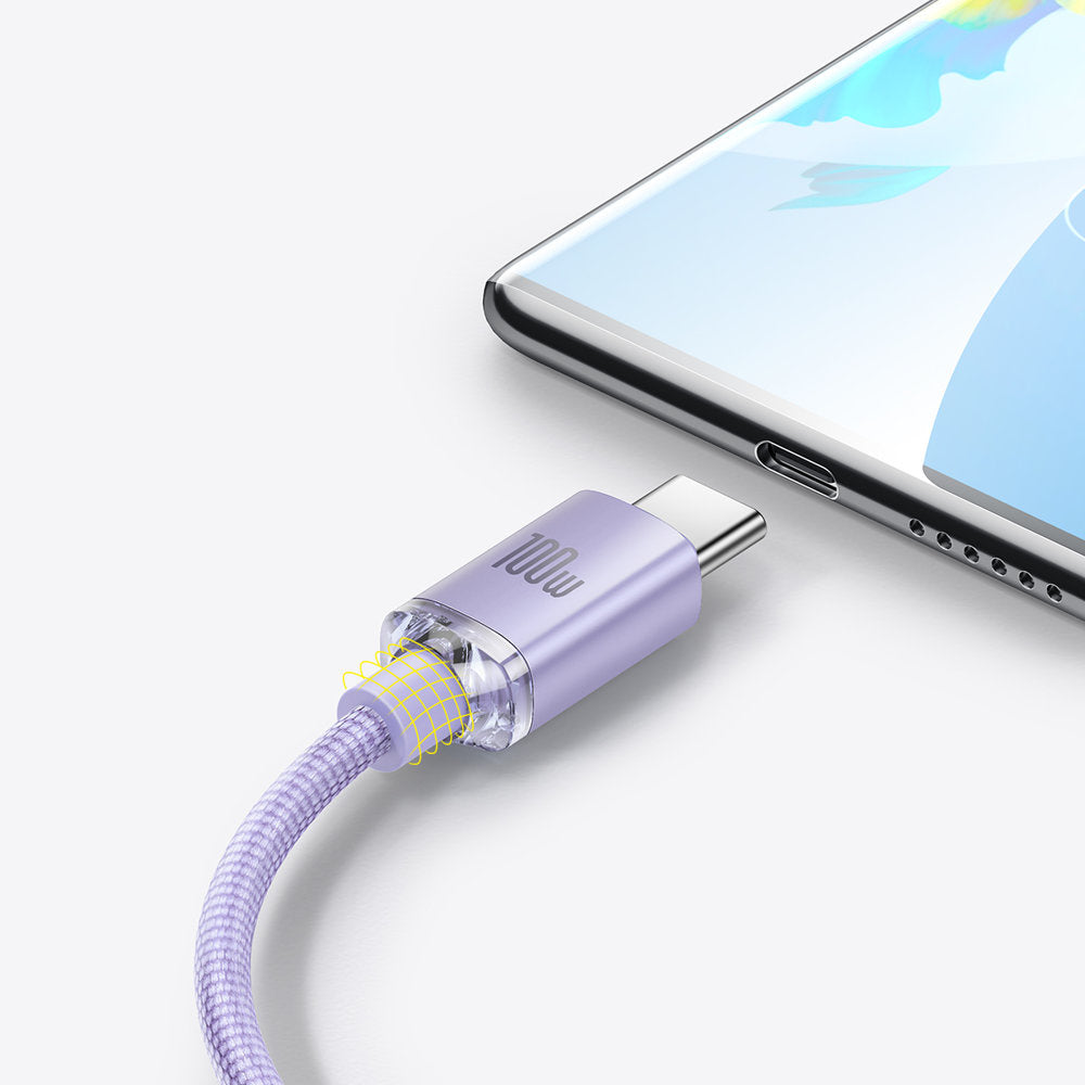 Baseus Crystal Shine Series kabel USB-A – USB-C do szybkiego ładowania i transferu danych 100W 2m