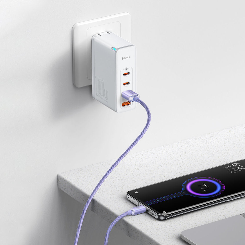 Baseus Crystal Shine Series kabel USB-A – USB-C do szybkiego ładowania i transferu danych 100W 2m