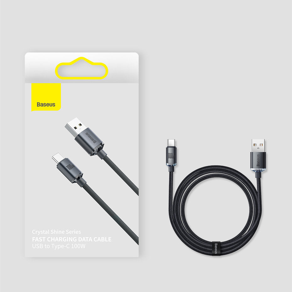Baseus Crystal Shine Series Kabel USB-A – USB-C 100W 2m