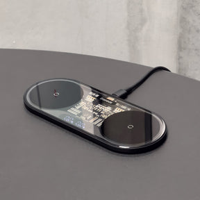 Baseus Digital LED Display Podwójna ładowarka bezprzewodowa Qi z cyfrowym wyświetlaczem 20W