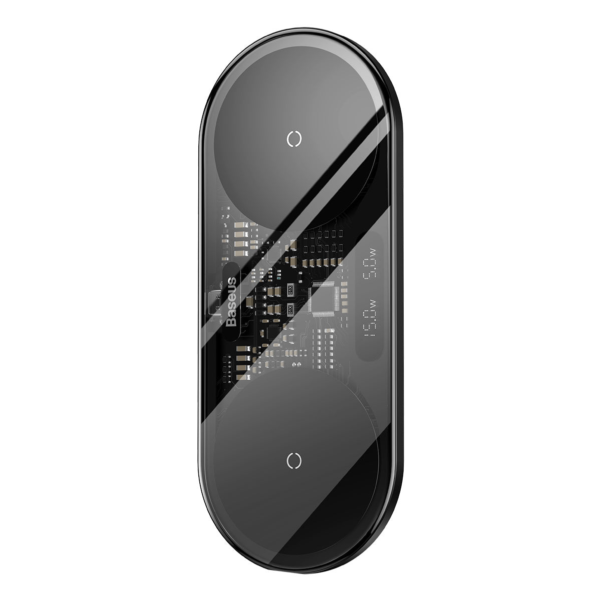 Baseus Digital LED Display Podwójna ładowarka bezprzewodowa Qi z cyfrowym wyświetlaczem 20W