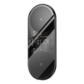Baseus Digital LED Display Podwójna ładowarka bezprzewodowa Qi z cyfrowym wyświetlaczem 20W