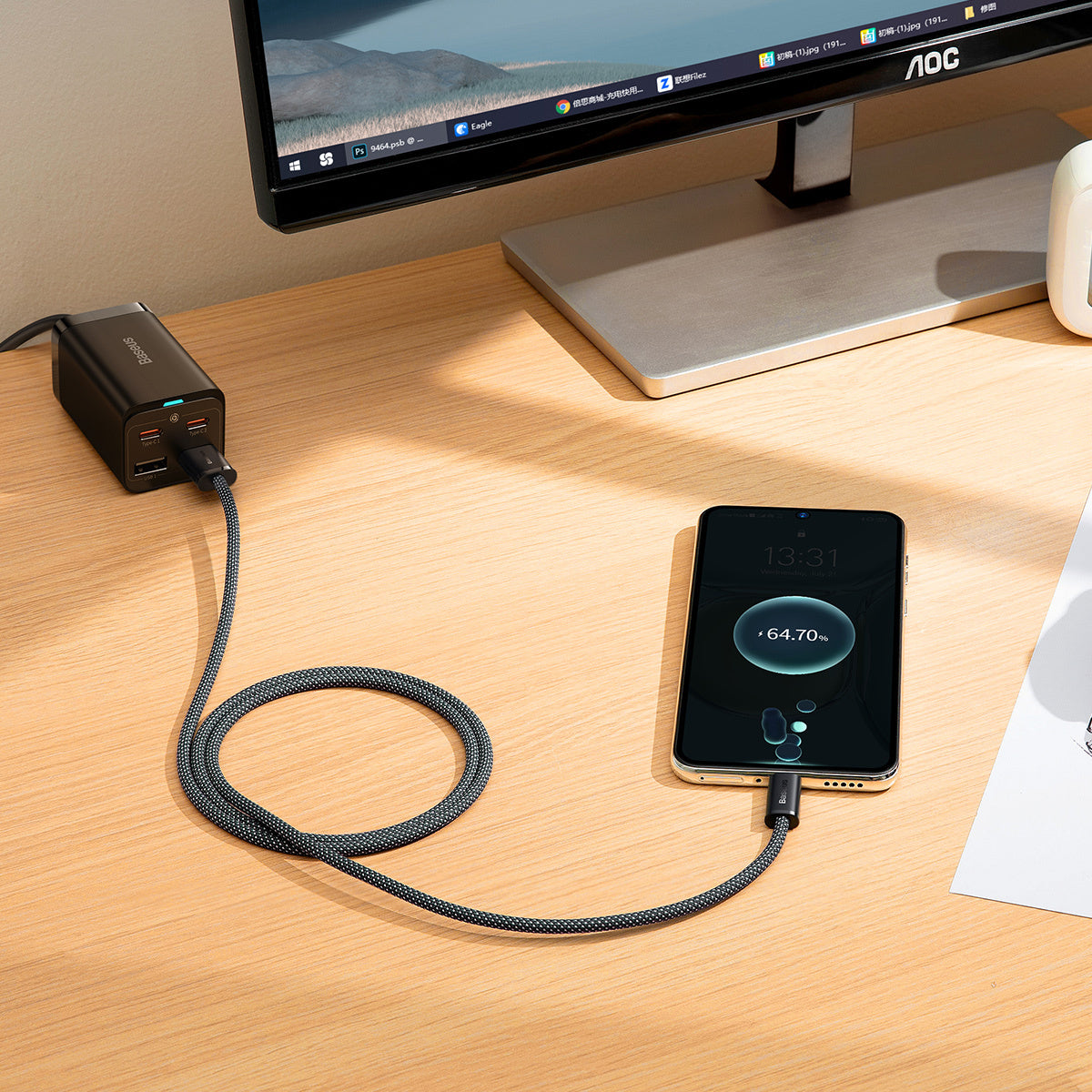 Baseus Dynamic Series kabel USB-A – USB-C 100W 1m