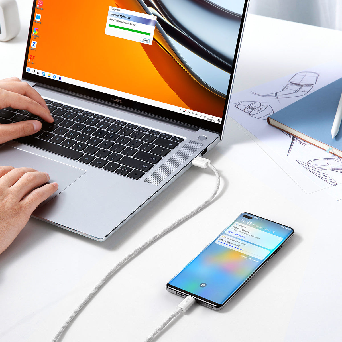Baseus Dynamic Series kabel USB-A – USB-C 100W 2m