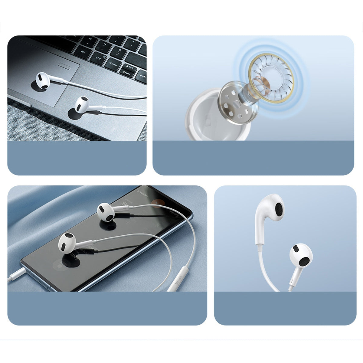 Baseus Encok H17 Słuchawki przewodowe minijack 3.5mm