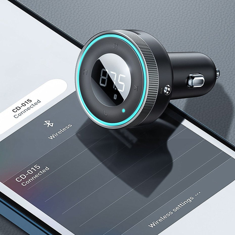 Baseus Enjoy Transmiter FM Ładowarka samochodowa 2x USB Bluetooth 5.0 3.4A (CCLH-01)