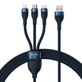 Baseus Flash Series Ⅱ kabel 3w1 do szybkiego ładowania USB-A do USB-C / Micro-USB / Lightning 66W 480Mb/s 1.2m