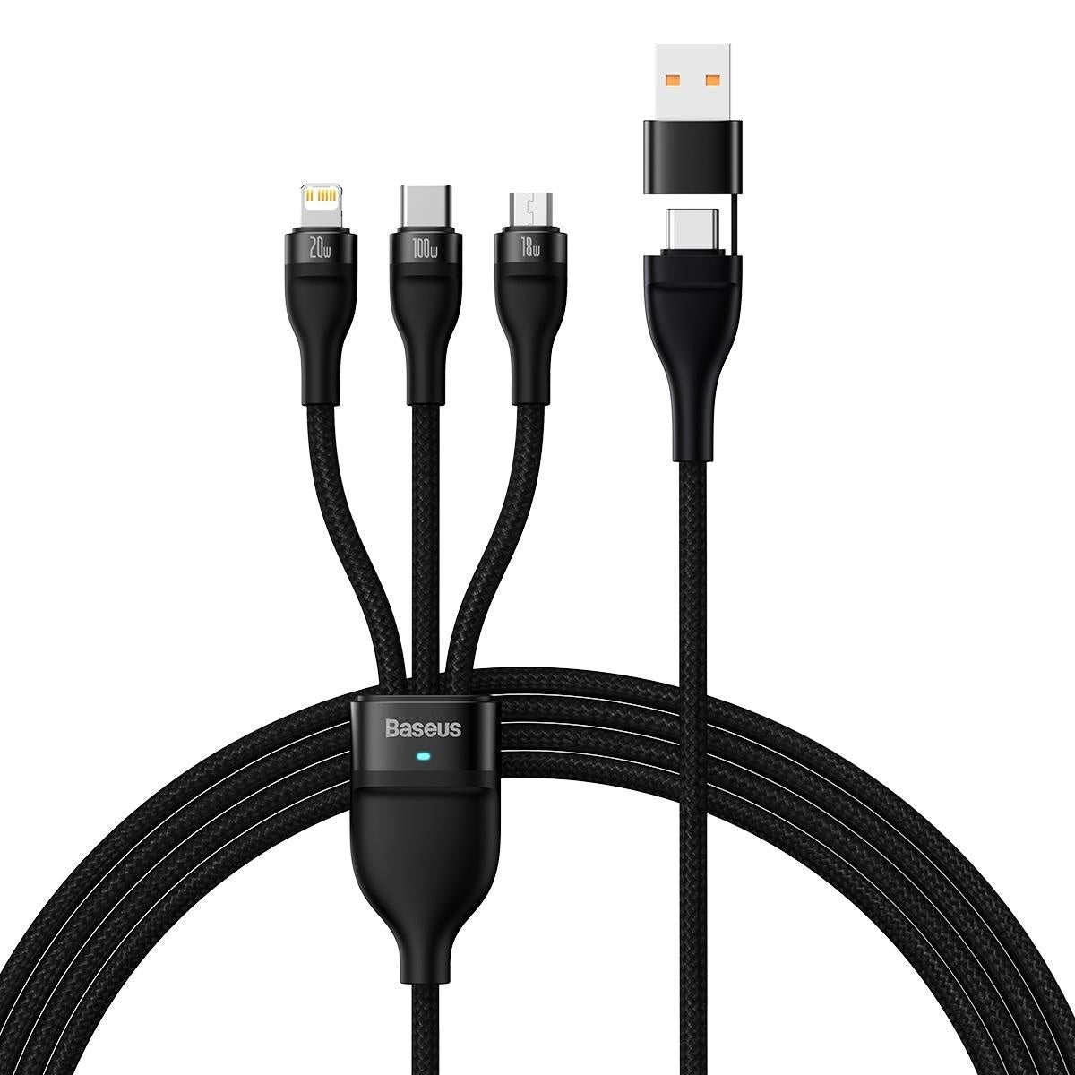 Baseus Flash Series II kabel USB Typ C / USB Typ A - USB Typ C / Lightning / micro USB 100 W 1,2 m