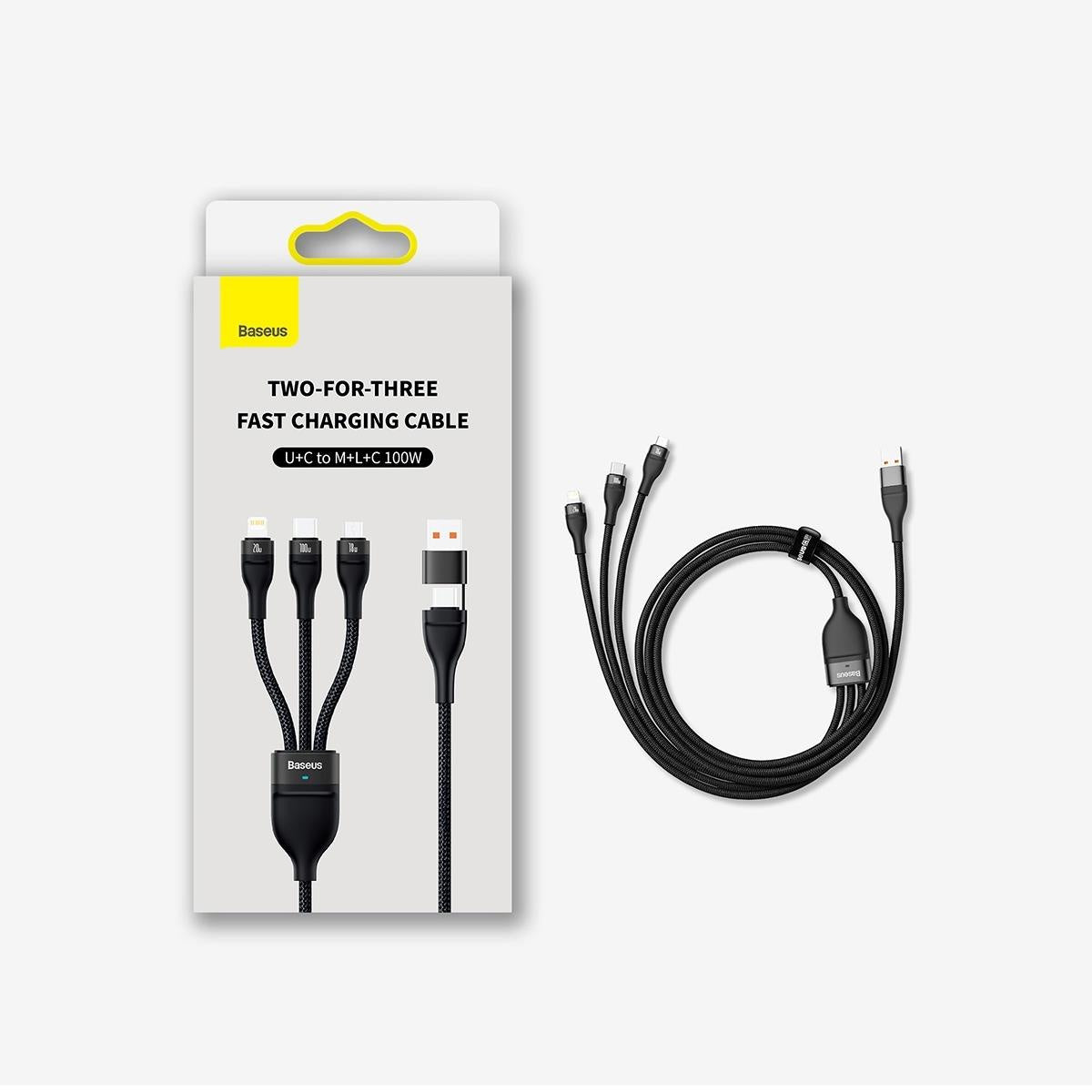 Baseus Flash Series II Kabel USB-C / USB-A – USB-C / Lightning / micro USB 100W 1,2 m