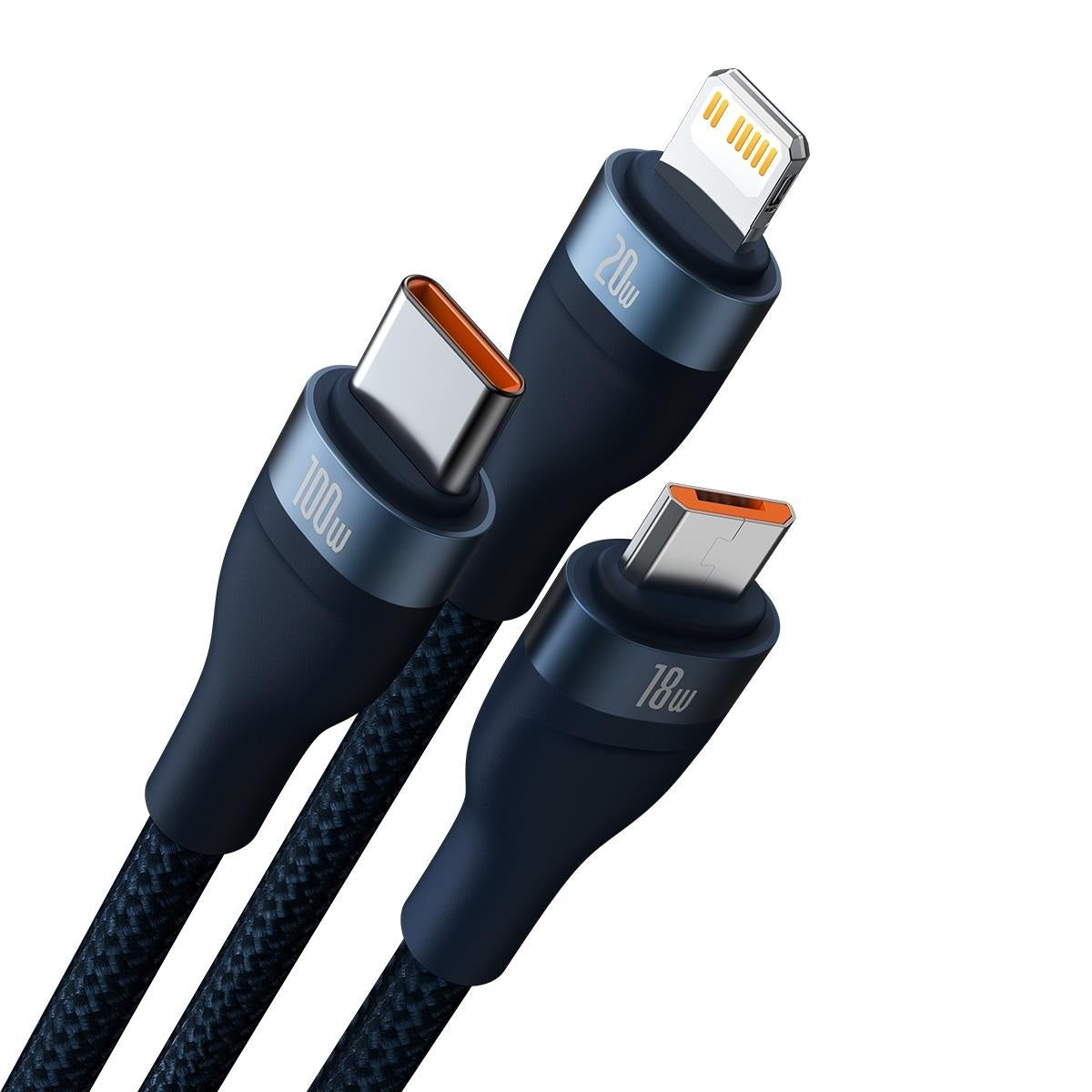 Baseus Flash Series II Kabel USB-C / USB-A – USB-C / Lightning / micro USB 100W 1,2 m