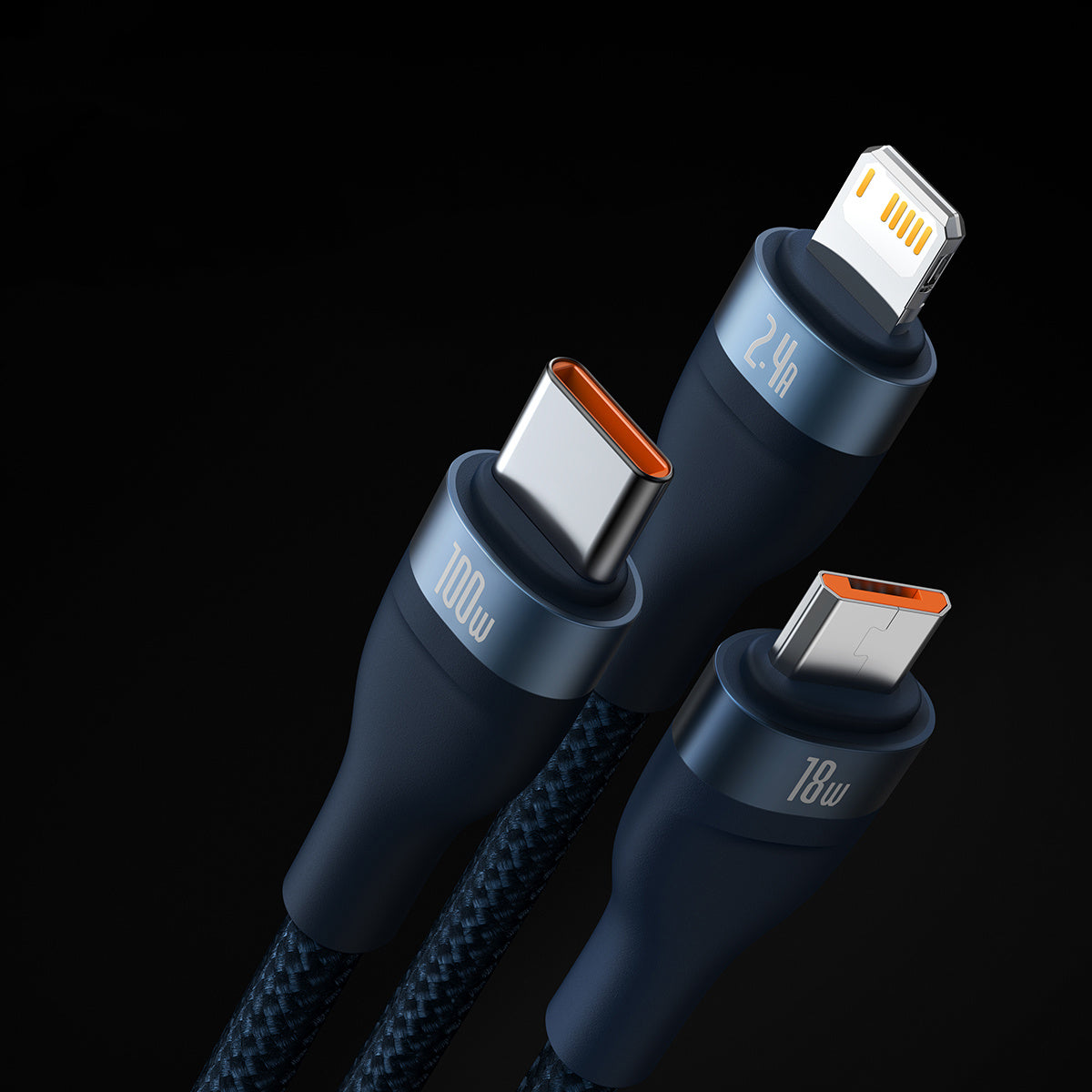 Baseus Flash Series II Kabel USB - USB-C / Lightning / micro USB 100W 1,2 m