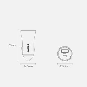 Baseus Golden Contactor Pro szybka ładowarka samochodowa 40W USB-A USB-C Power Delivery Quick Charge