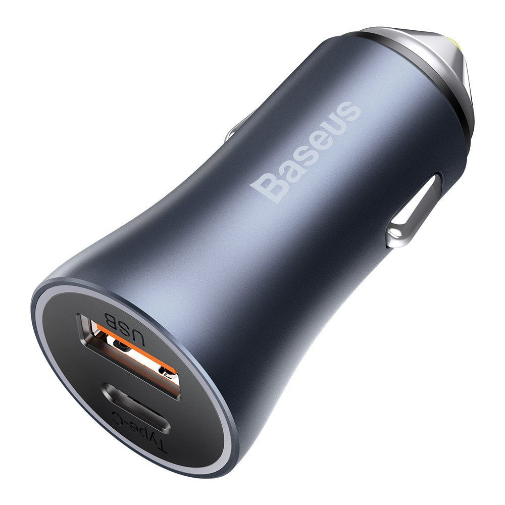 Baseus Golden Contactor Pro szybka ładowarka samochodowa USB Typ C / USB 40W Power Delivery 3.0 Quick Charge 4