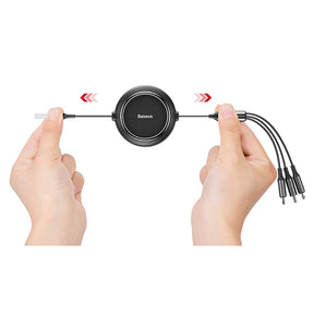 Baseus Golden Loop rozwijany kabel 3w1 USB - micro USB / Lightning / USB-C 3.5A 35cm - 120cm