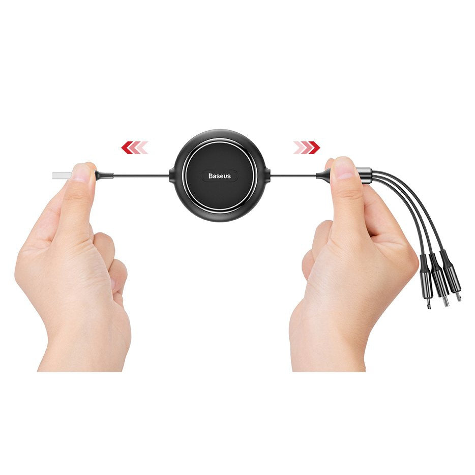 Baseus Golden Loop rozwijany kabel 3w1 USB - micro USB / Lightning / USB-C 3.5A 35cm - 120cm