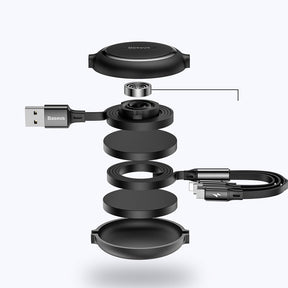 Baseus Golden Loop rozwijany kabel 3w1 USB - micro USB / Lightning / USB-C 3.5A 35cm - 120cm
