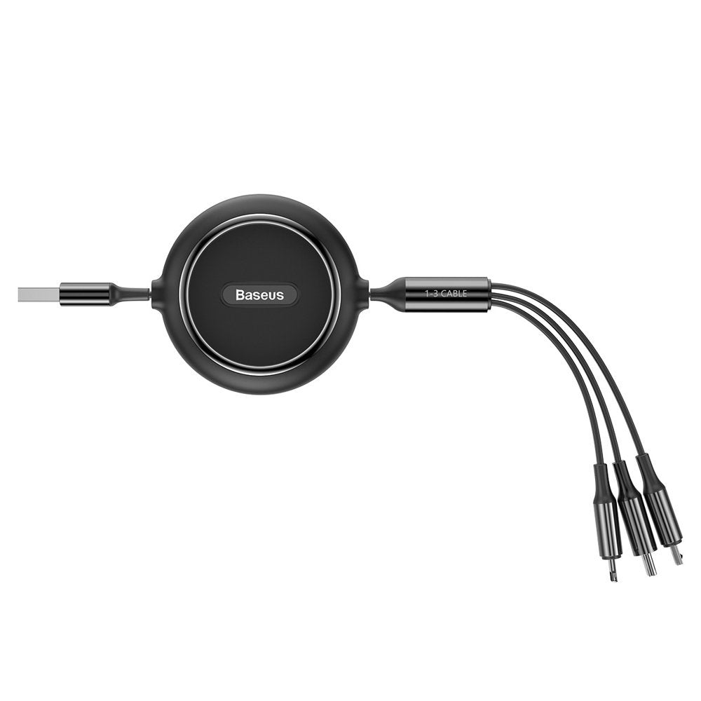 Baseus Golden Loop rozwijany kabel 3w1 USB - micro USB / Lightning / USB-C 3.5A 35cm - 120cm