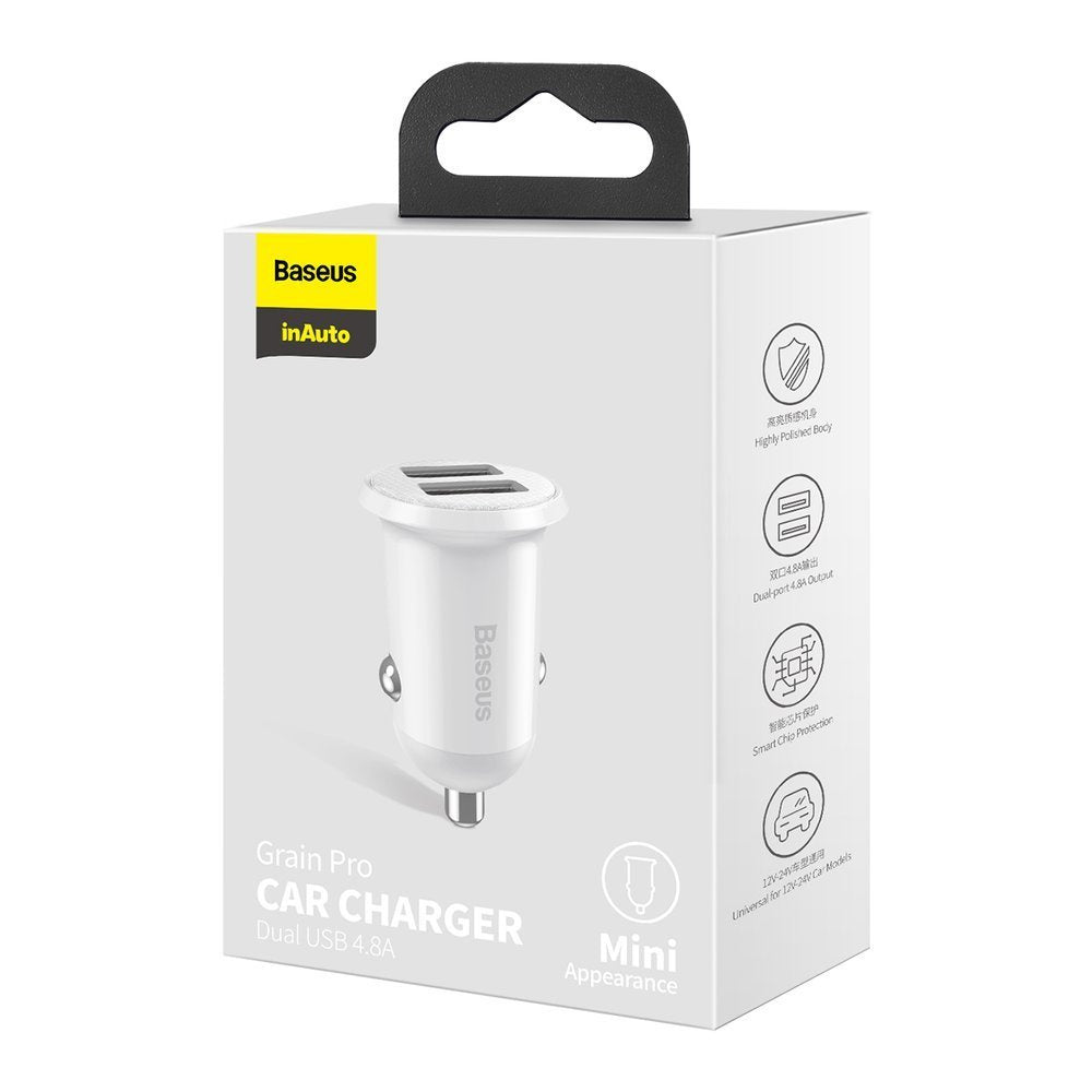 Baseus Grain Pro ładowarka samochodowa 2x USB 4,8 A
