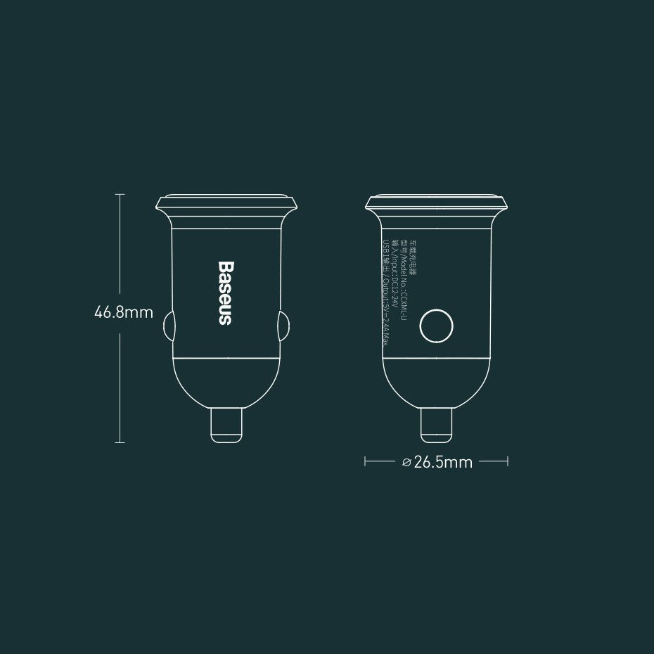 Baseus Grain Pro ładowarka samochodowa 2x USB 4,8 A