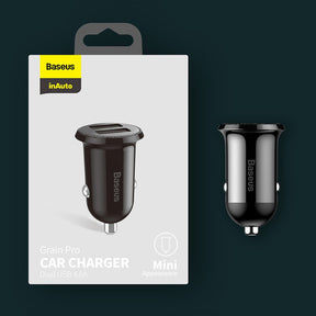 Baseus Grain Pro ładowarka samochodowa 2x USB 4,8 A