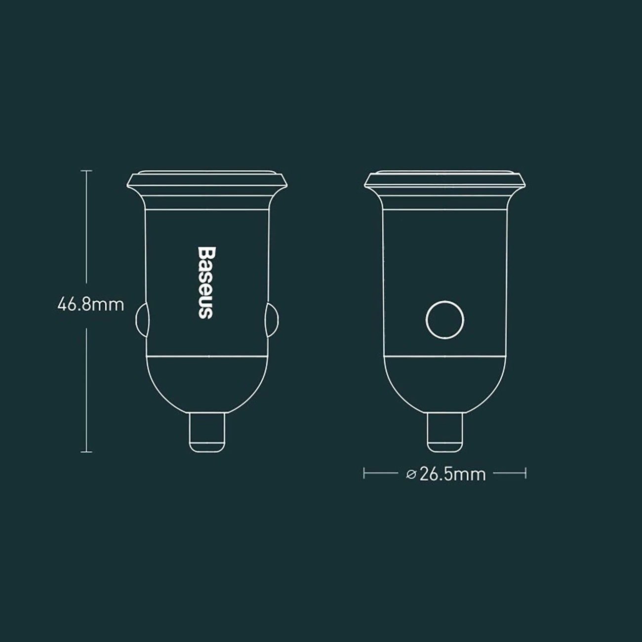 Baseus Grain Pro ładowarka samochodowa 2x USB 4,8 A