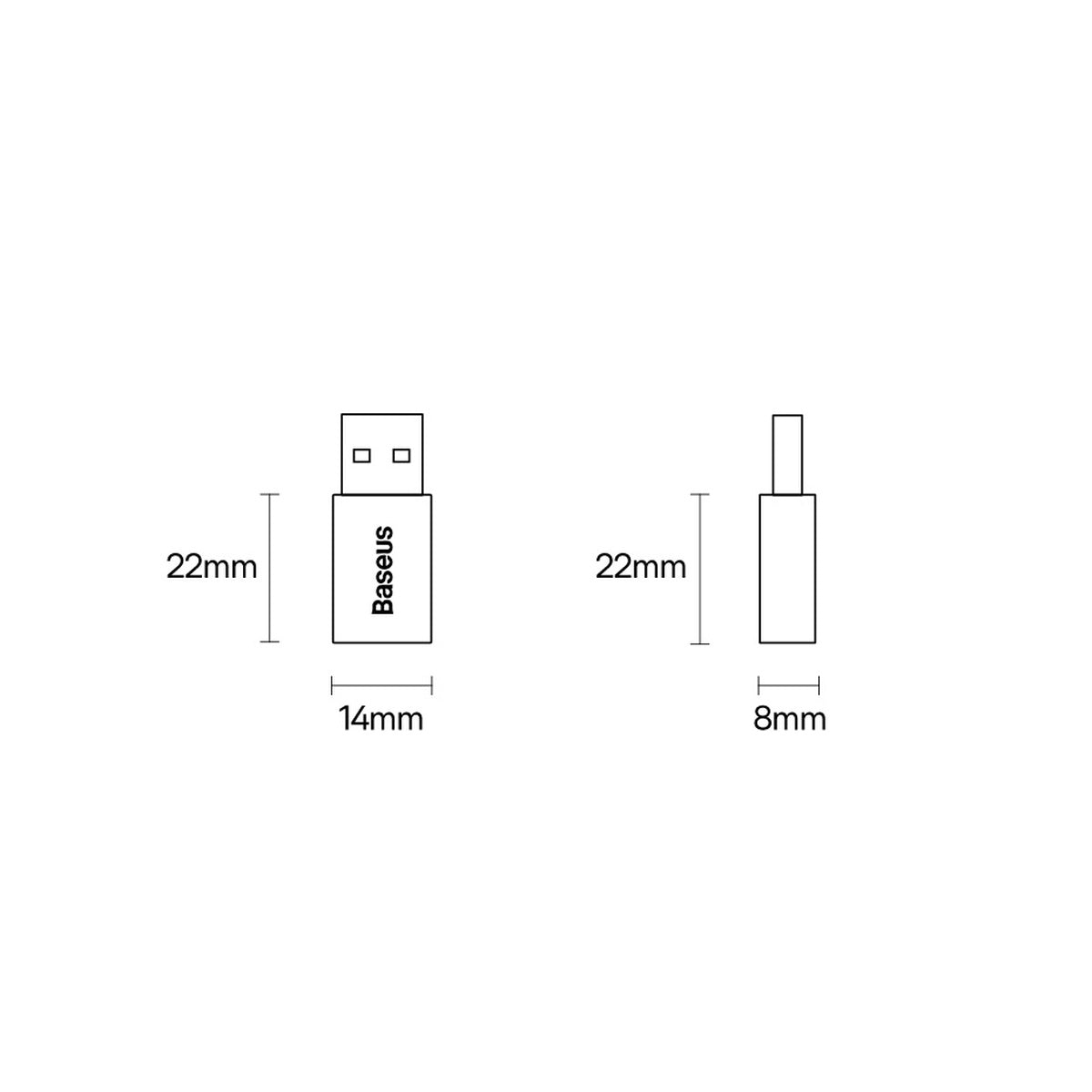 Baseus Ingenuity Series Mini przejściówka adapter USB 3.1 OTG do USB Typ C