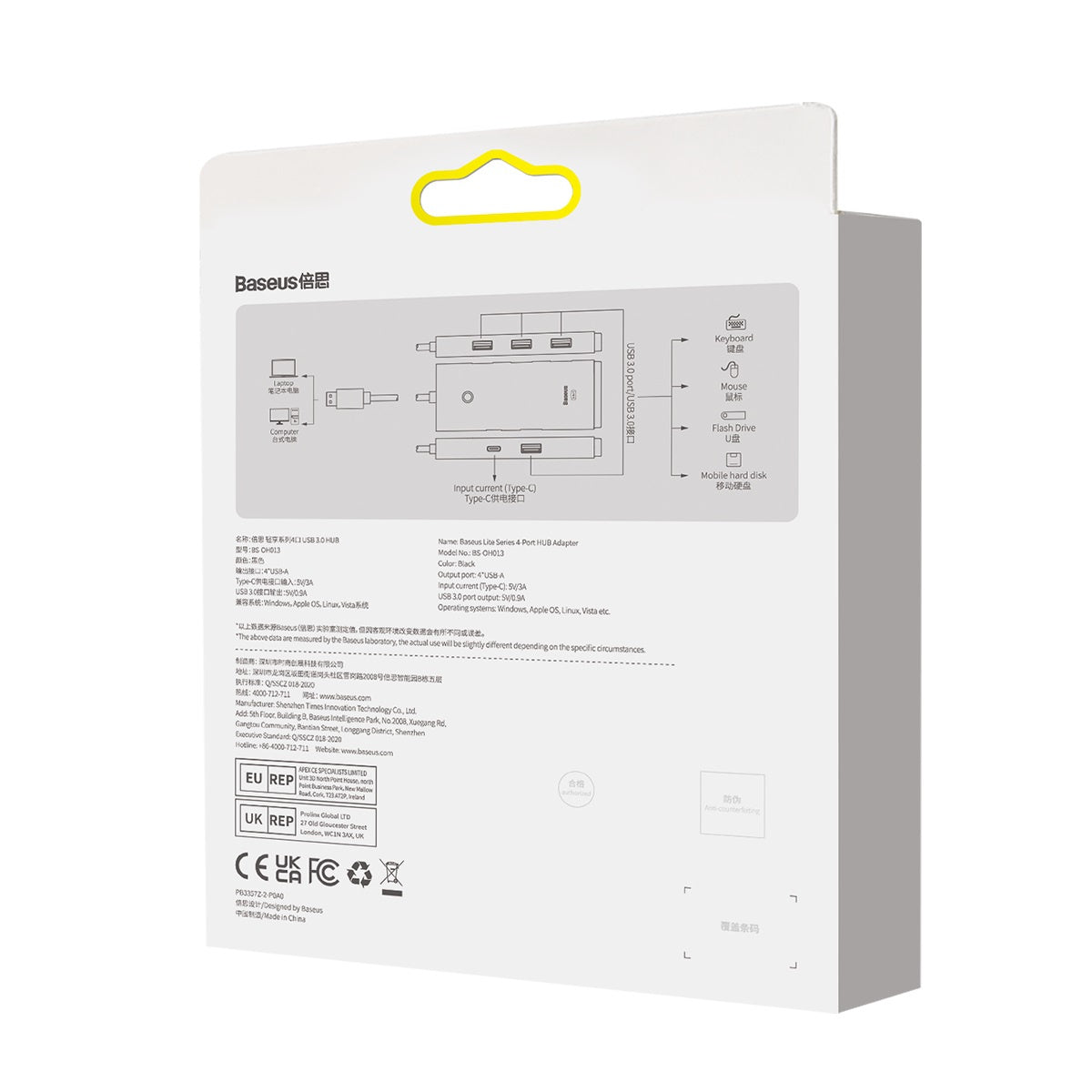 Baseus Lite Series HUB adapter USB-A do 4x USB-A 3.0 5Gb/s