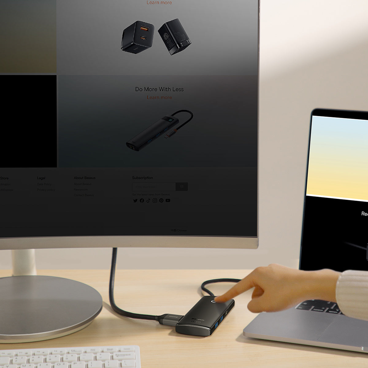 Baseus Lite Series Wielofunkcyjny HUB USB-C – 2x USB 3.0 / USB-C / HDMI 1.4 / SD/TF OTG