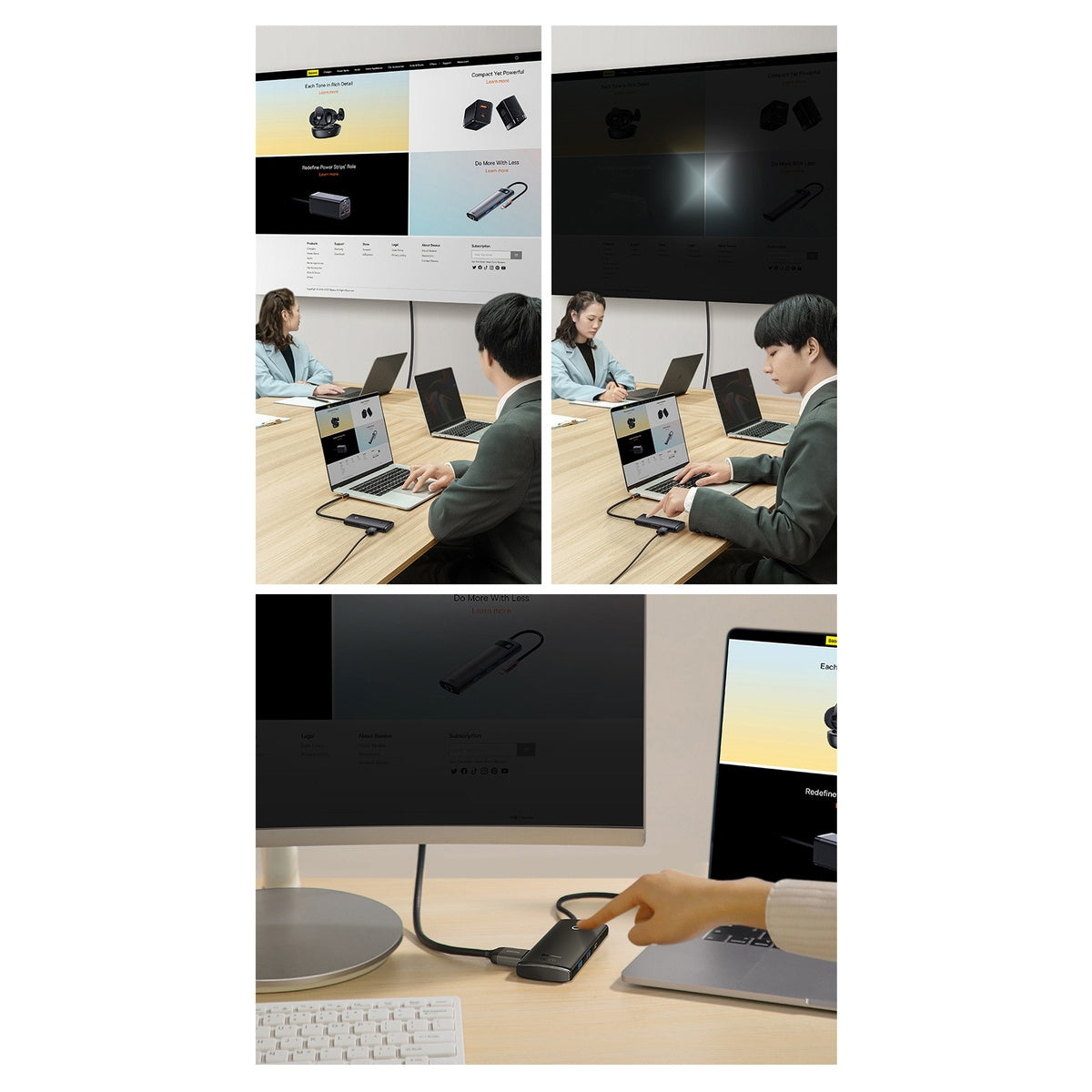 Baseus Lite Series Wielofunkcyjny HUB USB-C – 2x USB 3.0 / USB-C / HDMI 1.4 / SD/TF OTG