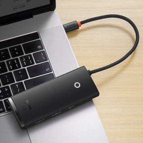 Baseus Lite Series Wielofunkcyjny HUB USB-C – 2x USB 3.0 / USB-C / HDMI 1.4 / SD/TF OTG