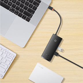 Baseus Lite Series wielofunkcyjny HUB USB-C 2x USB 3.0 / USB-C PD / HDMI 1.4 / SD/TF (WKQX050101)
